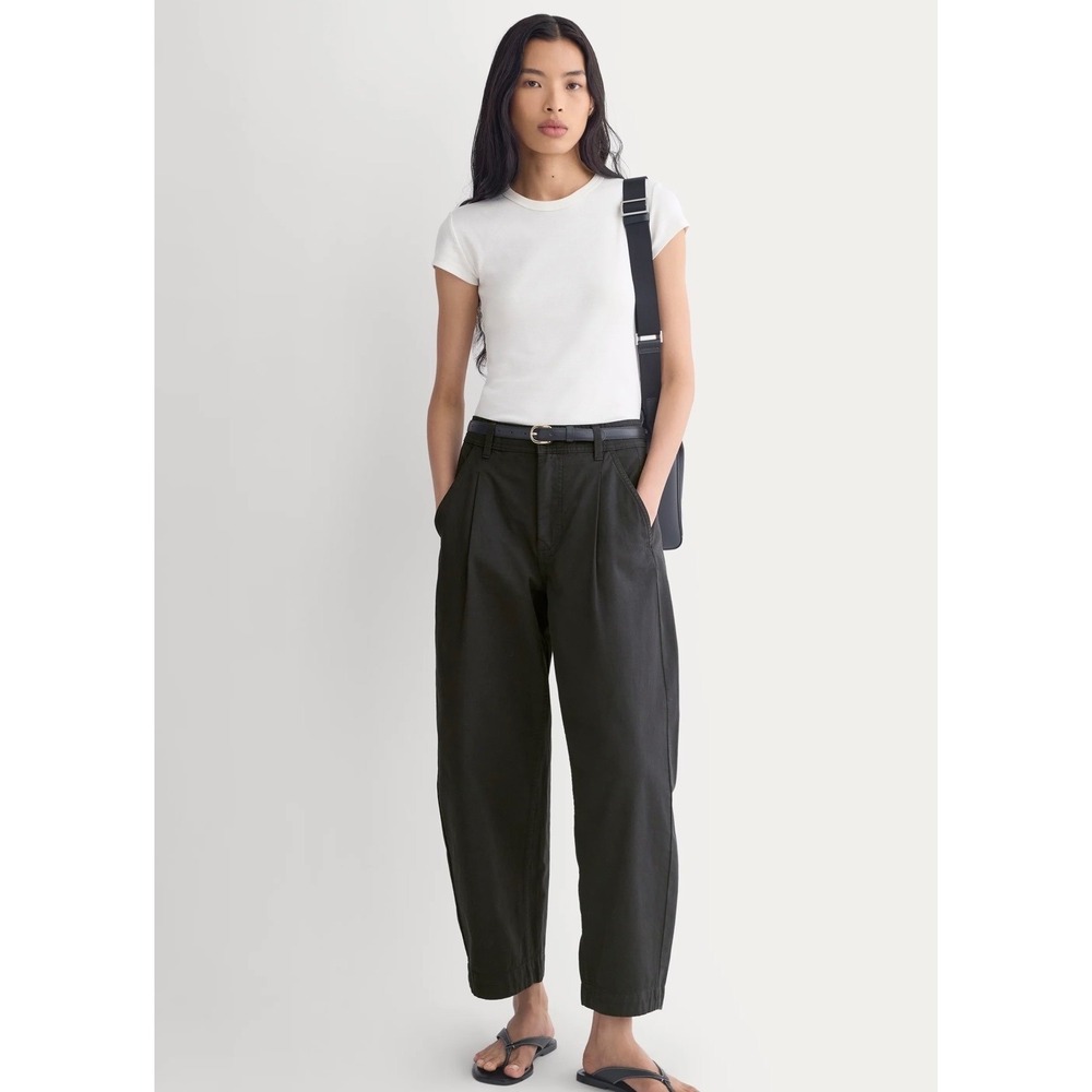NWT Everlane The Everywhere Pant Women 8 Black Barrel Leg Minimalist Casual